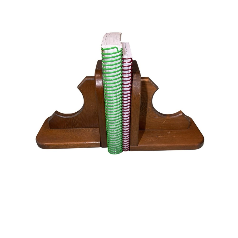 Vintage Classic Wooden Bookends Rustic Cottage Grandma Core